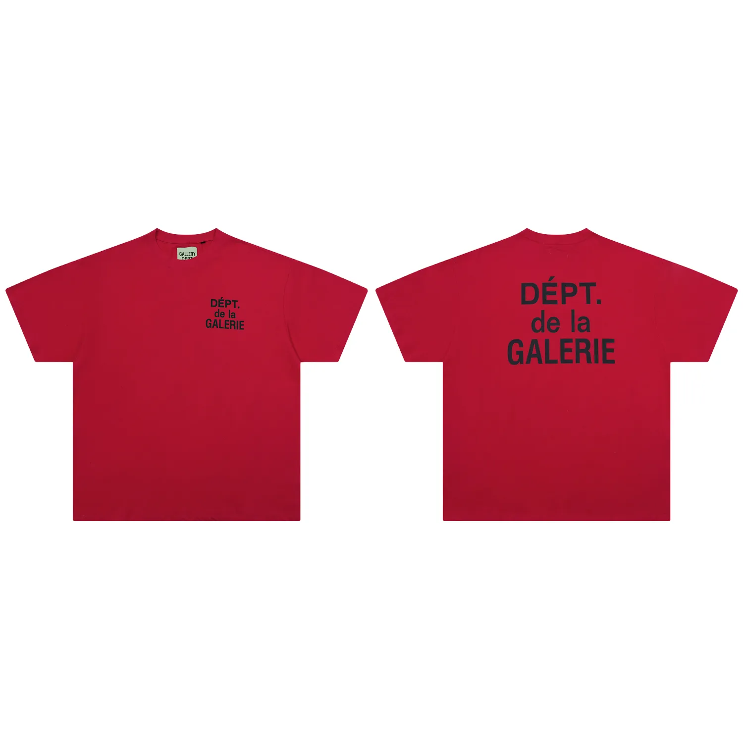 648#Gallery Dept New Classic Basic French Letters LOGO Basic Slogan Round Neck Short Sleeve T-Shirt Pure Cotton Tee Royal Blue Red Lake Blue Apricot Print Blue Apricot Print Black S～XL p90